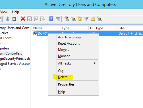 如何手动移除Active Directory域控制器